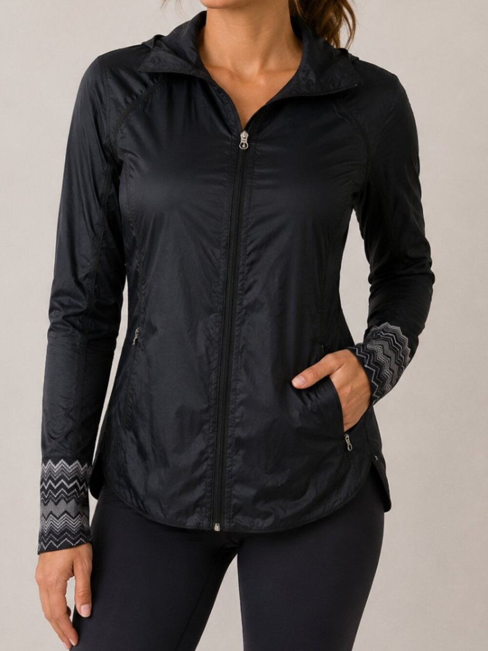 Lululemon Black Pedal Power Lightweight Windbreaker Jacket Workout Running Yoga